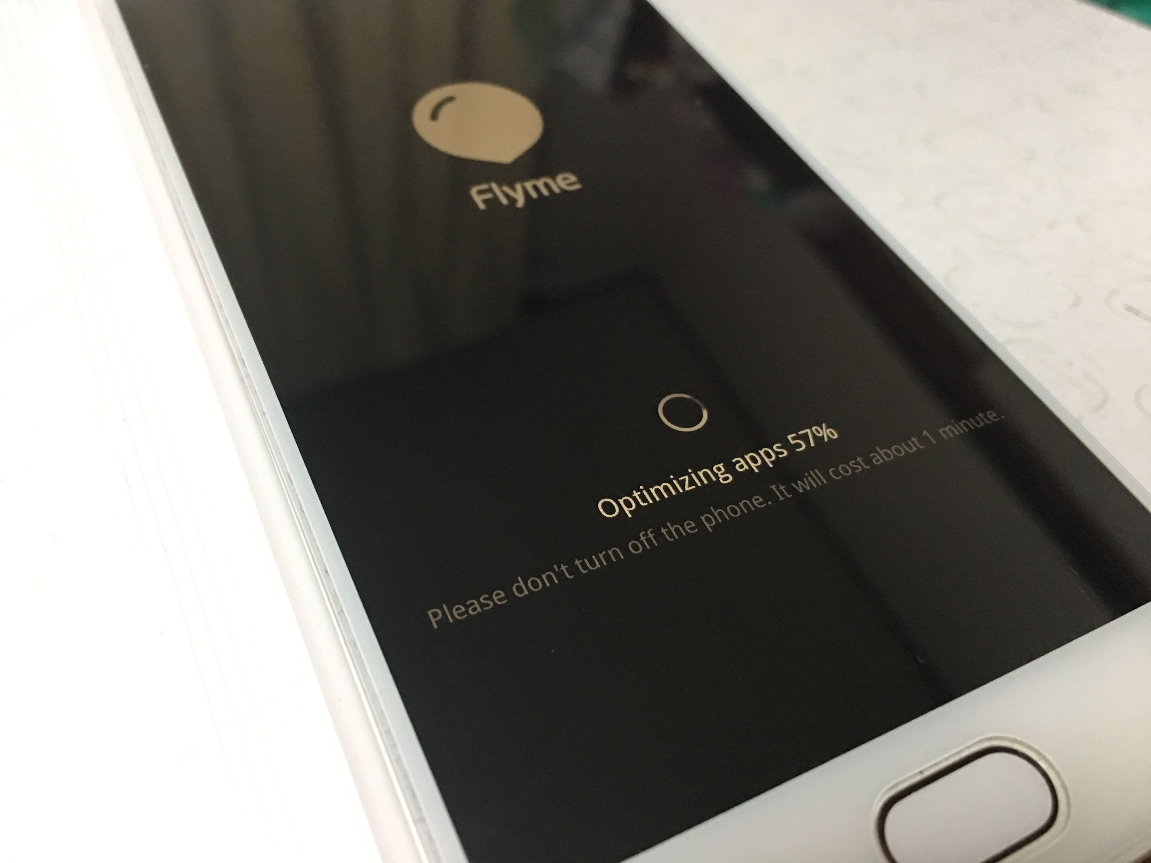 Flyme 6からアップデート直後のアプリ最適化画面が大幅に変更
