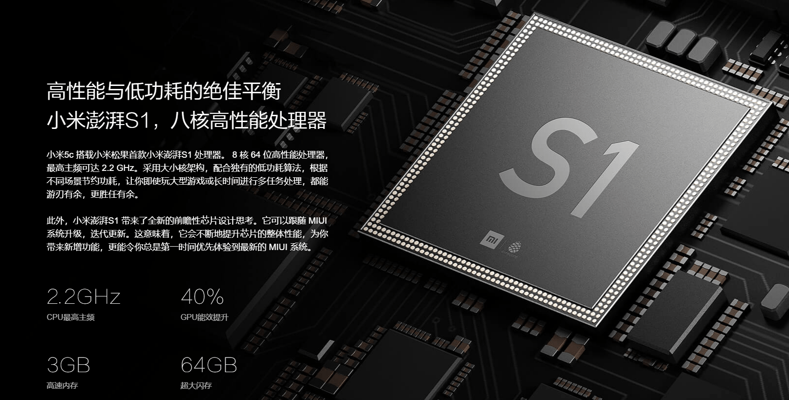Xiaomi初の自社製SoC、Surge S1のCPUとGPUの設定値が判明