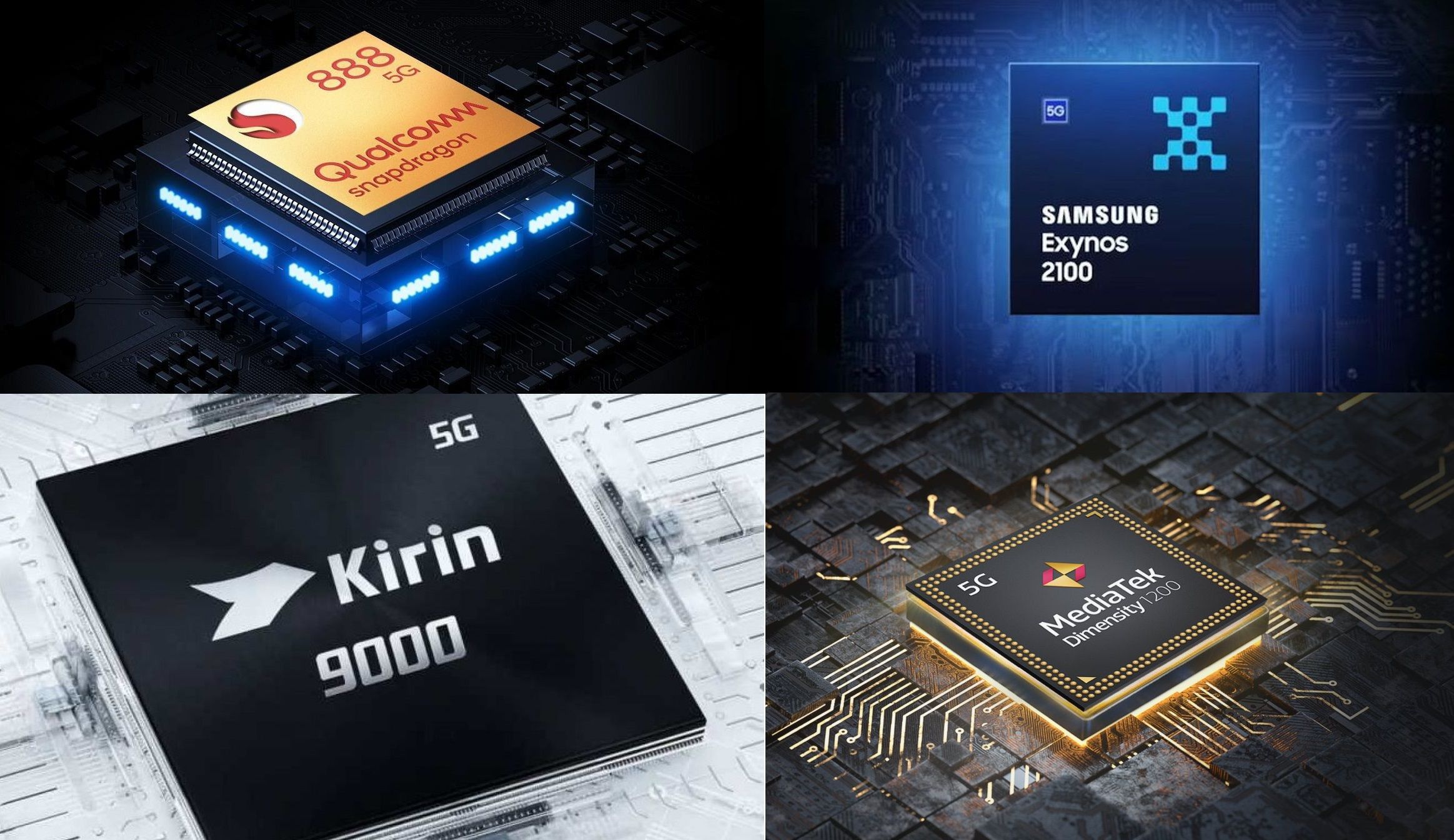 Snapdragon 888 5GとExynos 2100、Kirin 9000、Dimensity 1200を比較
